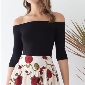 New with tags Chicwish Black off shoulder top size Large